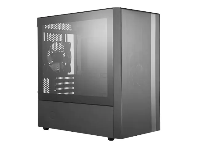 CoolerMaster MasterBox NR400 - Tower - micro ATX - Seitenteil mit Fenster - keine Spannungsversorgung (ATX / PS/2) - Schwarz - USB/Audio