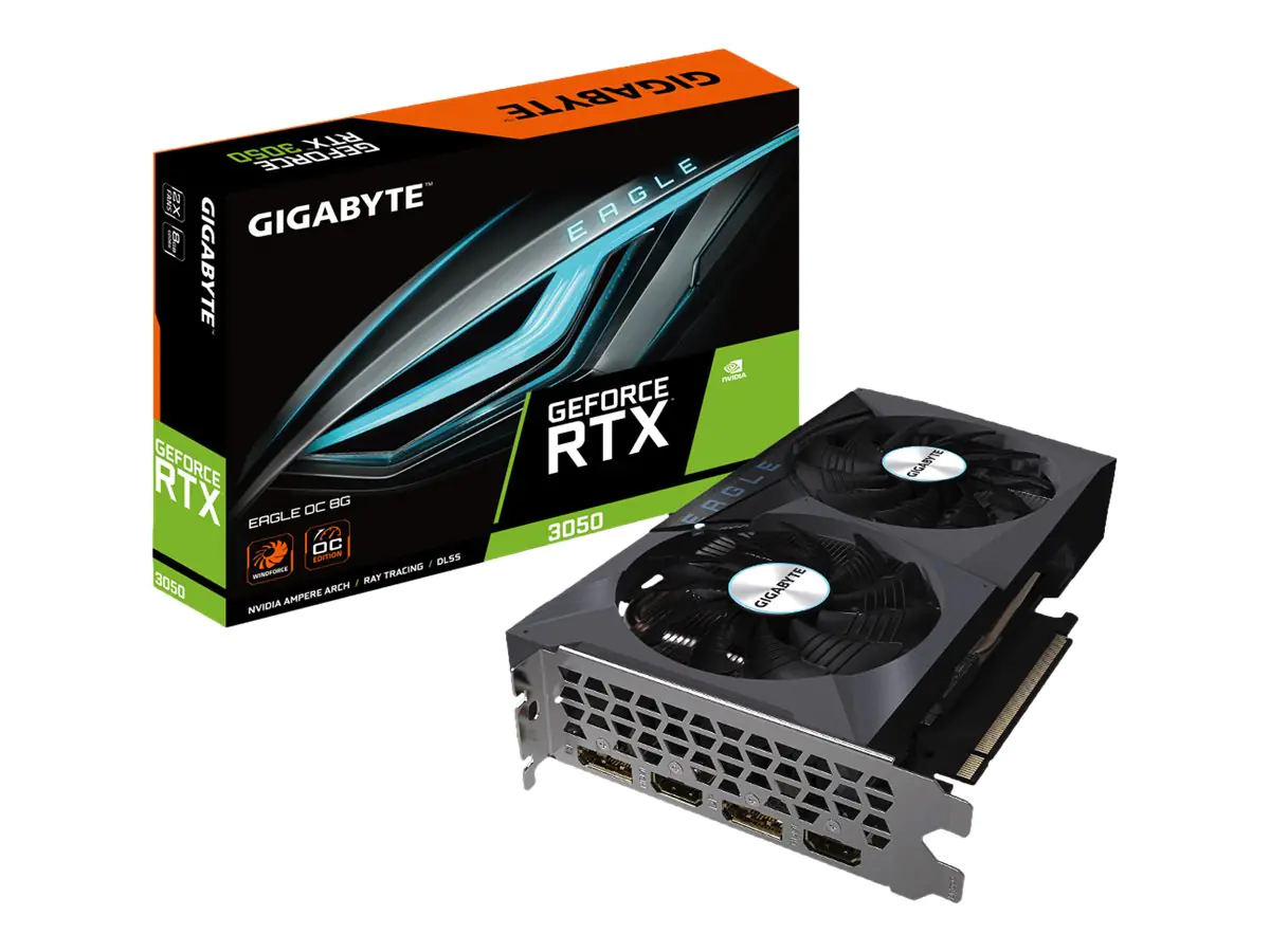 Gigabyte GeForce RTX 3050 EAGLE OC 8G - Grafikkarten - GF RTX 3050 - 8 GB GDDR6 - PCIe 4.0 - 2 x DisplayPort, 2 x HDMI