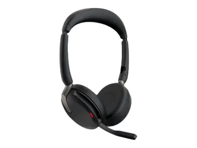 Jabra Evolve2 65 Flex UC Stereo - Headset - On-Ear - Bluetooth - kabellos - aktive Rauschunterdrückung - USB-A - Schwarz - mit kabelloses Ladepad - optimiert für UC