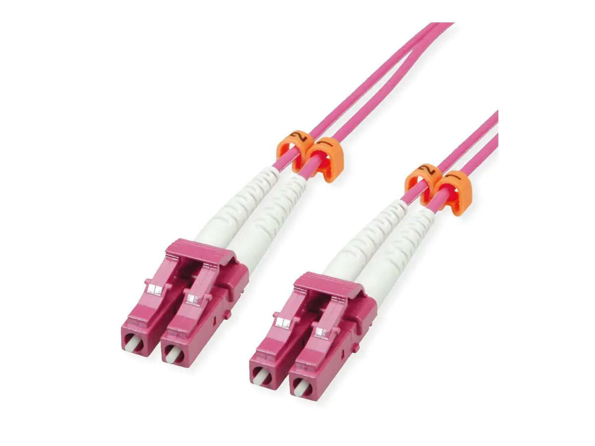 VALUE - Patch-Kabel - LC Multi-Mode (M) zu LC Multi-Mode (M) - 2 m - Glasfaser - Duplex - 50/125 Mikrometer - OM3 - halogenfrei - violett