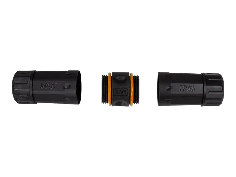 LogiLink Professional - Netzwerkkoppler - RJ-45 (W) zu RJ-45 (W) - CAT 6a - im Freien, Kabelmanschette, wasserdicht (IP68) - Schwarz