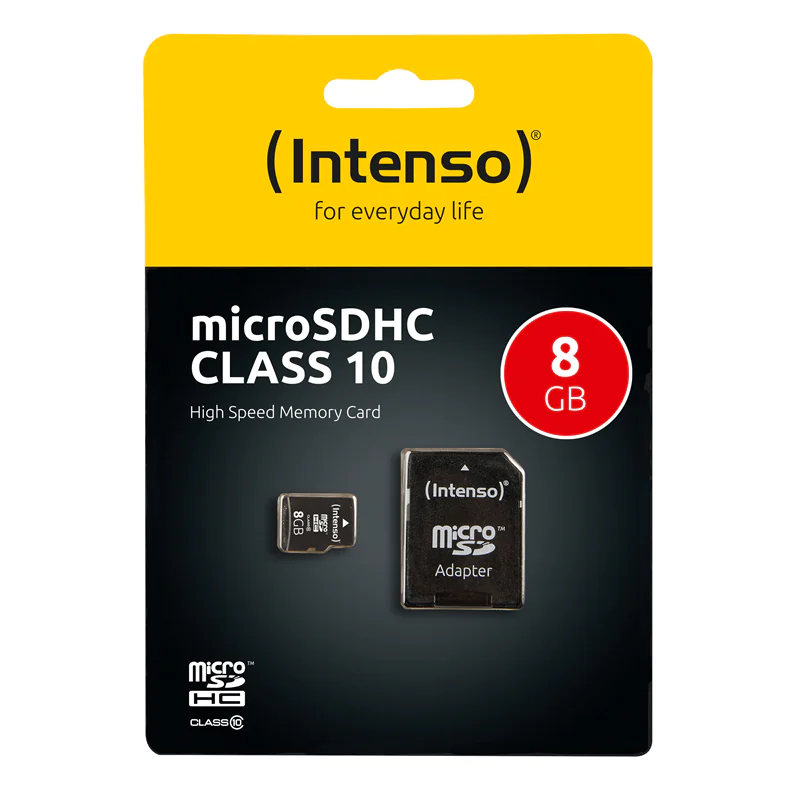 Intenso Class 10 - Flash-Speicherkarte (microSDHC/SD-Adapter inbegriffen) - 8 GB - Class 10 - microSDHC