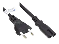 Good Connections P0370-S005 - 0,5 m - Netzstecker Typ C - C7-Koppler - H03VVH2-F - 250 V - Schwarz