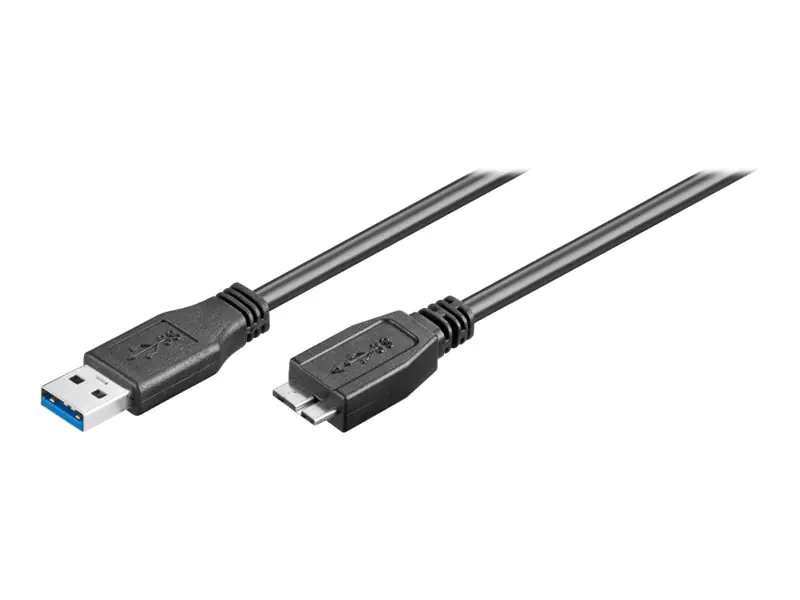 goobay - USB-Kabel - Micro-USB Typ B (M) zu USB Typ A (M) - USB 3.0 - 1 m - rund - Schwarz