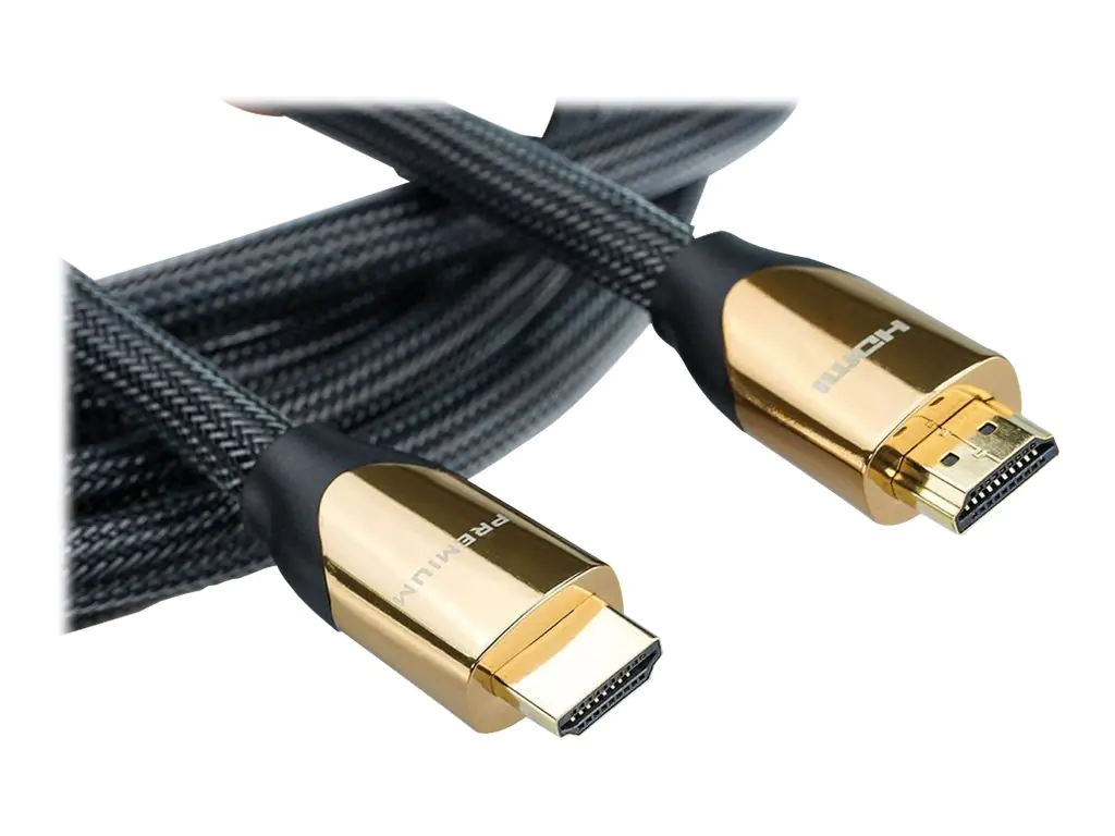 Roline Premium - HDMI mit Ethernetkabel - HDMI (M) bis HDMI (M) - 1 m - Doppelisolierung - Nylon Black - 4K Unterstützung