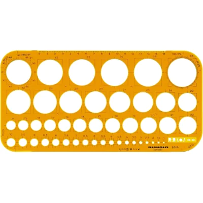 RUMOLD Kreisschablone 2010 1-36mm Tuschekante Kunststoff orange