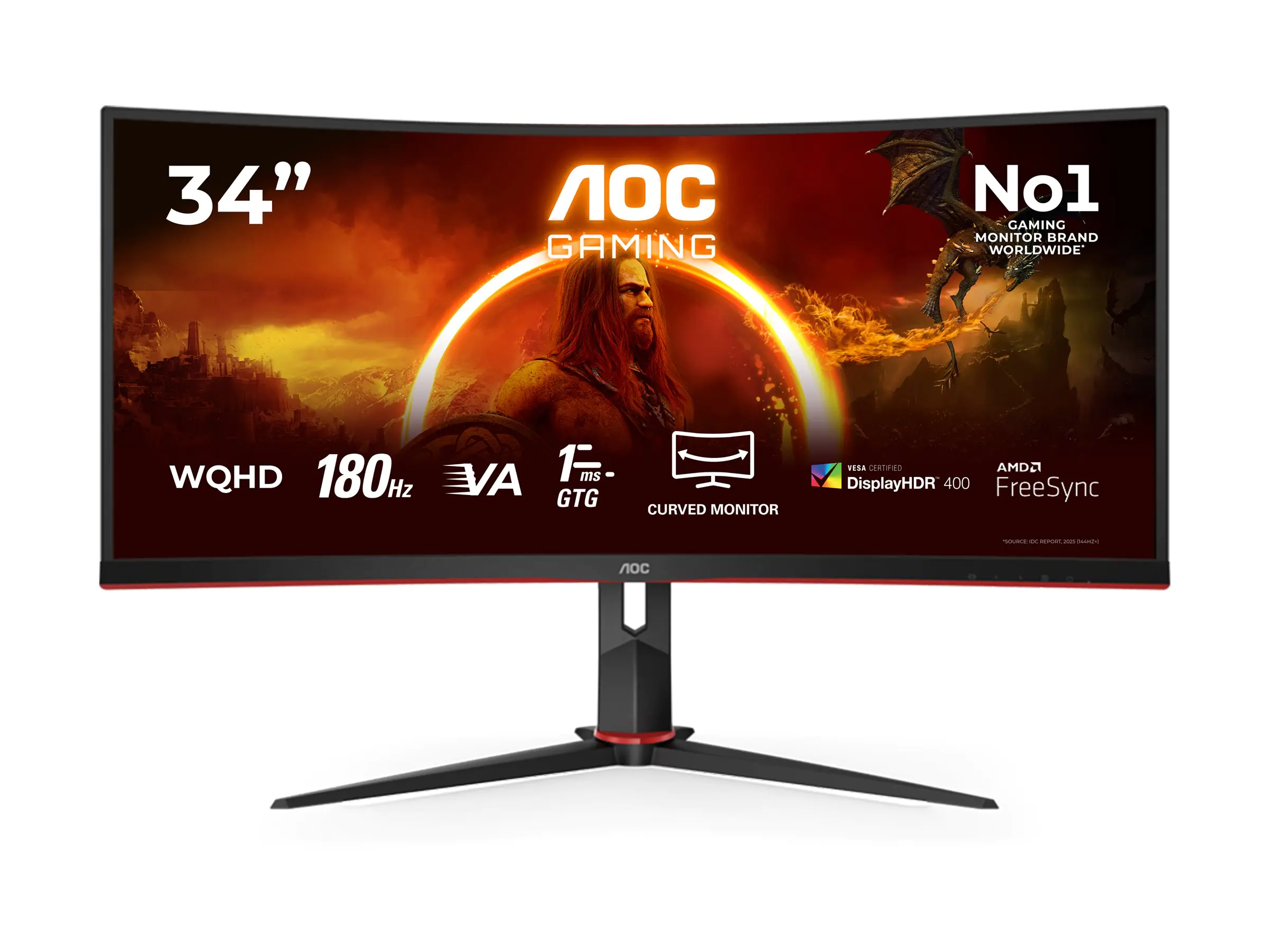 AOC Gaming CU34G2XP/BK - LED-Monitor - Gaming - gebogen - 86.4 cm (34")