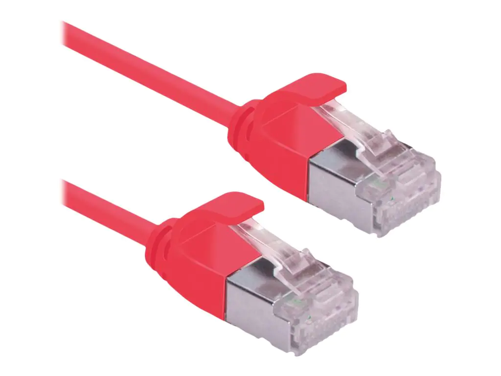 Roline DataCenter - Patch-Kabel - RJ-45 (M) zu RJ-45 (M) - 5 m - U/FTP - CAT 6a - halogenfrei, geformt, ohne Haken, verseilt - Rot, Pantone 199C