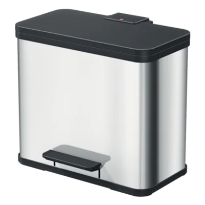 Hailo Tretabfalleimer Öko duo Plus L 47 x 43 x 34 cm (B x H x T) 1 x 17, 1 x 9l Edelstahl edelstahl