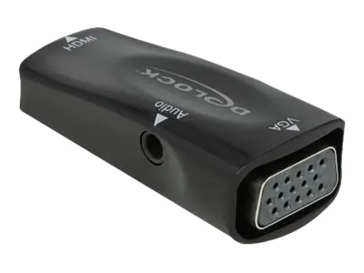 Delock - Videoadapter - HDMI weiblich zu HD-15 (VGA), mini-phone stereo 3.5 mm weiblich - Schwarz
