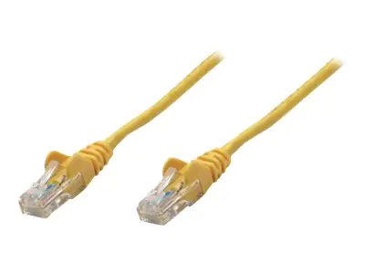Intellinet Network Patch Cable, Cat5e, 0.25m, Yellow, CCA, U/UTP, PVC, RJ45, Gold Plated
