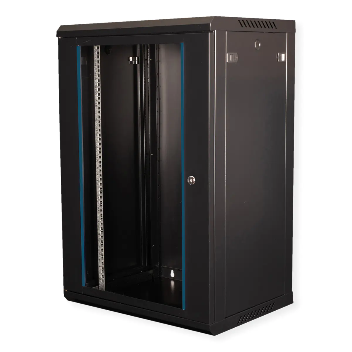 VALUE Schrank Netzwerkschrank - 600 x 450 mm - geeignet für Wandmontage - RAL 9005, Jet Black - 18U - 48.3 cm (19") 26.99.0827