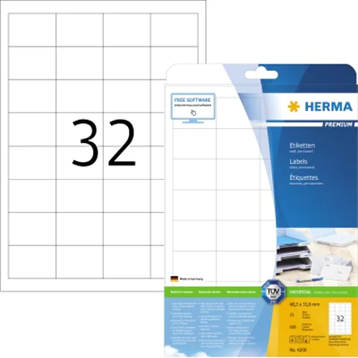 HERMA Etikett PREMIUM 4200 48,3x33,8 mm weiß 800 St./Pack.