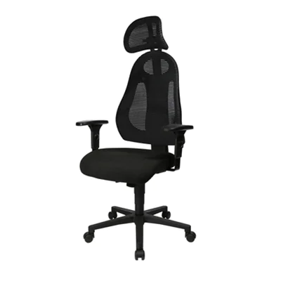 TOPSTAR Bürodrehstuhl Free Art 42-53cm Synchronmechanik Rolle hart gebremst (für Teppichboden) Polyamid schwarz