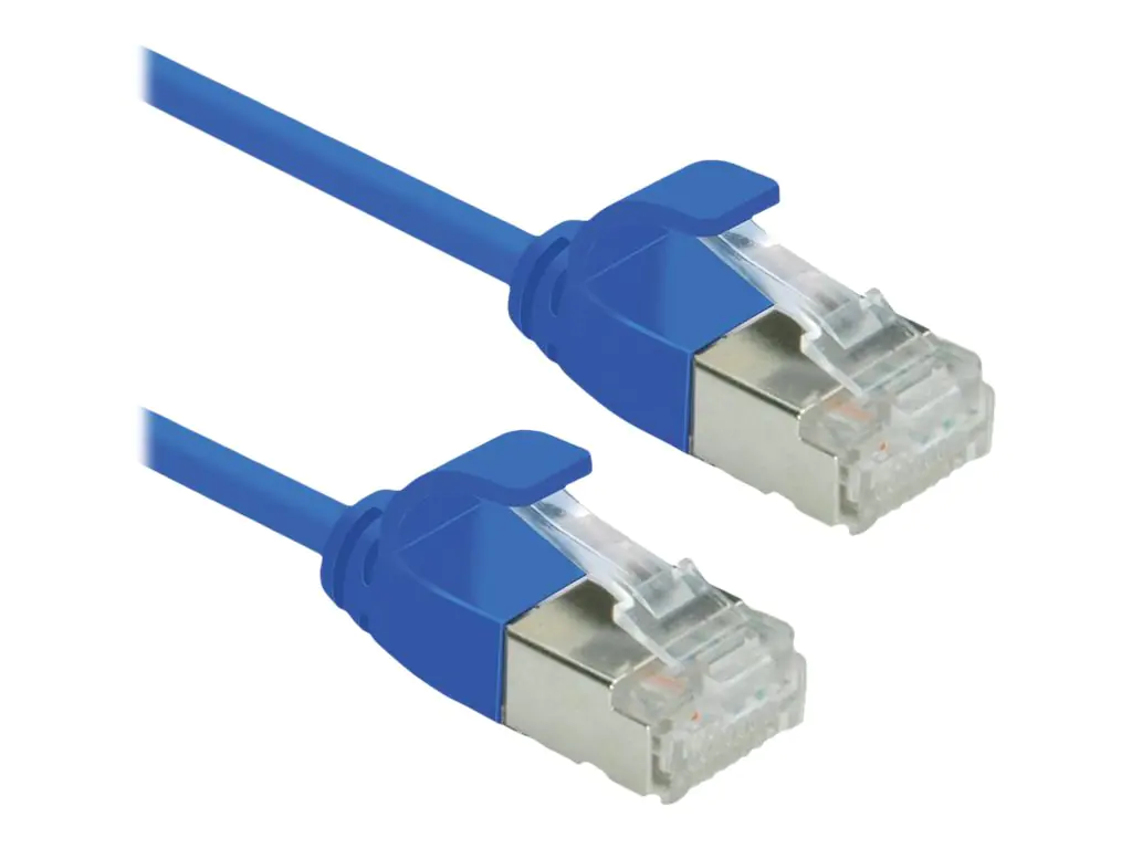 Roline DataCenter - Patch-Kabel - RJ-45 (M) zu RJ-45 (M) - 30 cm - U/FTP - CAT 6a - halogenfrei, geformt, ohne Haken, verseilt, 10 Gigabit Ethernet - Blau, Pantone 647C