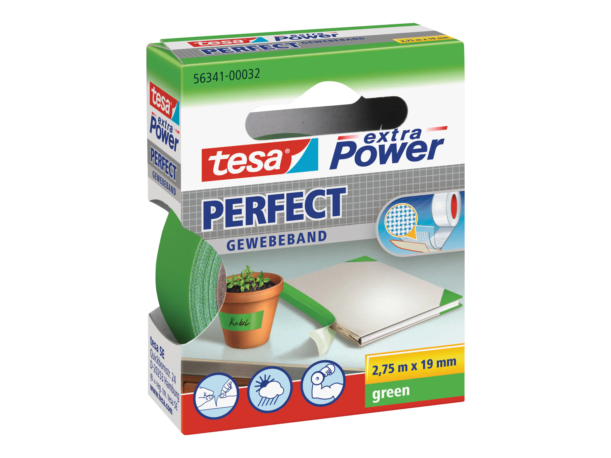 Tesa extra Power Perfect - Gewebeband - 19 mm 56341-00032-02
