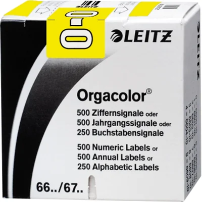 Leitz Buchstabensignal Orgacolor 66241000 O gelb 250 St./Pack.