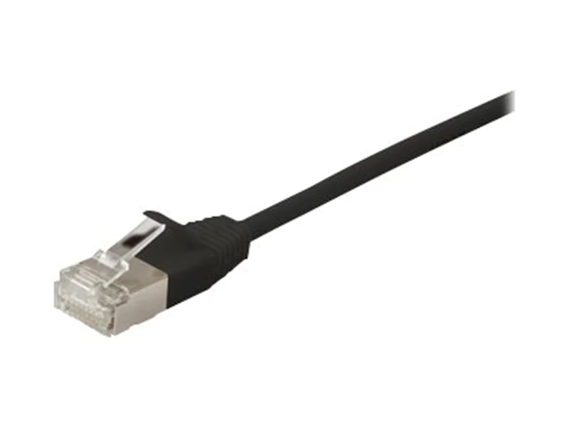 equip Slim - Patch-Kabel - RJ-45 (M) zu RJ-45 (M) - 7.5 m - S/FTP - CAT 6a - geformt, ohne Haken - Schwarz