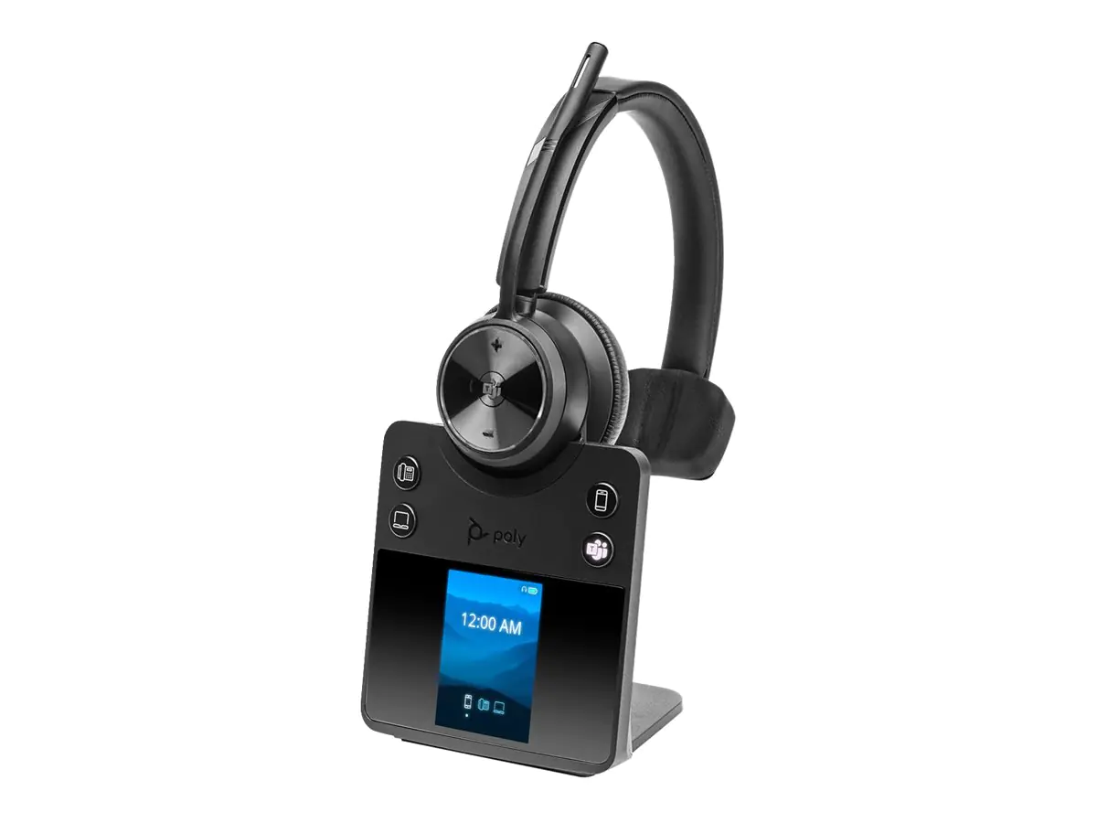 Poly Savi 7410 OFFICE - Savi 7400 series - Headset - On-Ear - DECT / Bluetooth - kabellos - Schwarz - Zertifiziert für Microsoft Teams
