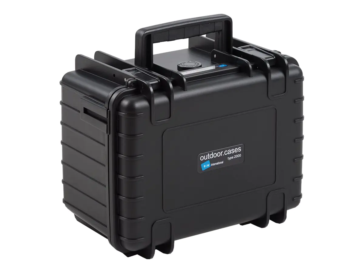 B&W outdoor.case Type 2000 - Hartschalentasche für Actionkamera / Zubehör - Polypropylen - Schwarz