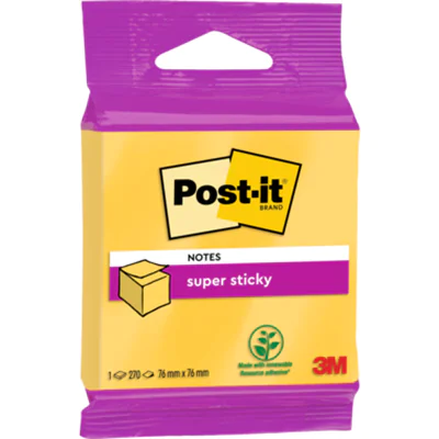 Post-it Haftnotiz Super Sticky 2014-S 76x76mm 270Bl. narzissengelb