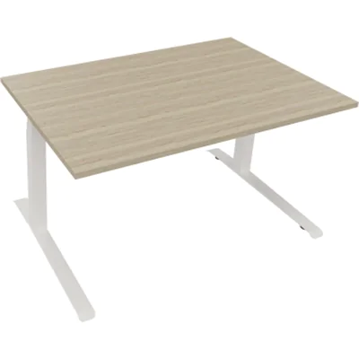 Sitz-/Stehtisch Kufe Doppels. Quad. B1400xT900xH645-1275 ws/Eiche Nat