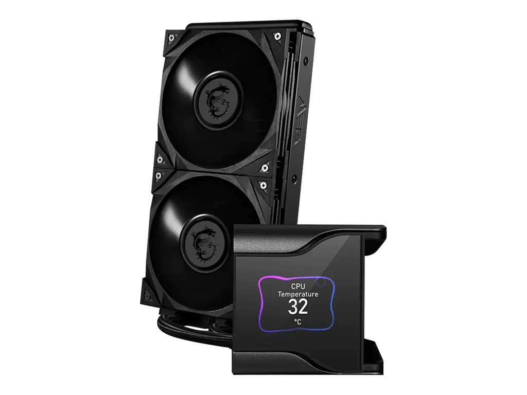 MSI MEG CORELIQUID S280 - Prozessor-Flüssigkeitskühlsystem - Kühlergröße: 360 mm - (für: LGA1156, AM2, AM2+, AM3, LGA1155, AM3+, LGA2011, FM1, FM2, LGA1150, FM2+, LGA2011-3, LGA1151, AM4, LGA2066, TR4, SP3, sTR4, LGA1200, LGA1700) - 140 mm