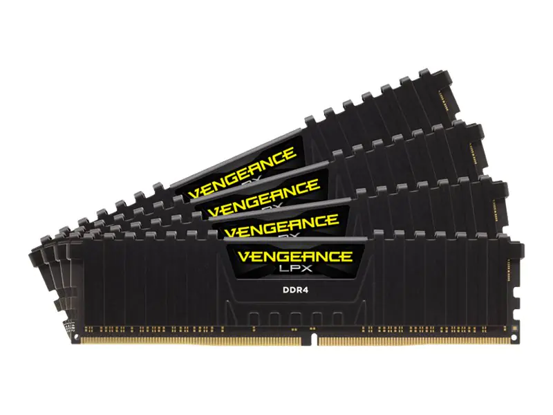 CORSAIR Vengeance LPX - DDR4 - kit - 64 GB: 4 x 16 GB - DIMM 288-PIN - 2400 MHz / PC4-19200 - CL14 - 1.2 V - ungepuffert - non-ECC - Schwarz