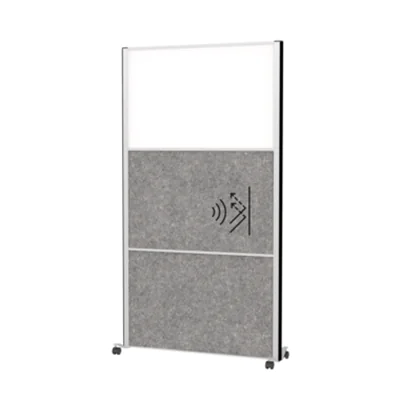 MAUL Stellwand MAULconnecto 100 x 182 cm (B x H) Zweibeinstativ Stahl, 100 % PES-Fasern weiß, dunkelgrau