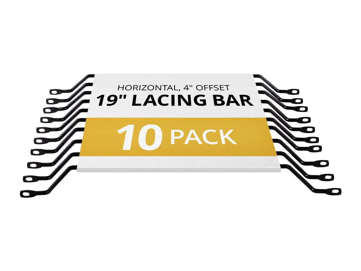 StarTech.com 10er-Pack horizontale Kabelmanagement Lacing Bars, 10,2cm Versatz 75 Grad, Kabelbinderleiste für 19 Zoll Server Racks oder Netzwerkschränke, Kabelabdeckleiste, Stahl, Schwarz, 10 Stück(e), 150 g CMLB104