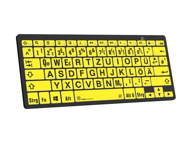 Logickeyboard LKB-LPBY-BTPC-DE - Kabellos - Bluetooth - QWERTZ - Schwarz - Gelb