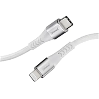 Intenso C315L - Lightning-Kabel - 24 pin USB-C männlich zu Lightning männlich - 1.5 m - MFI-zertifiziert - weiß - unterstützt Power Delivery 3.0, geflochtenes Kabel, USB-Stromversorgung (27 W)