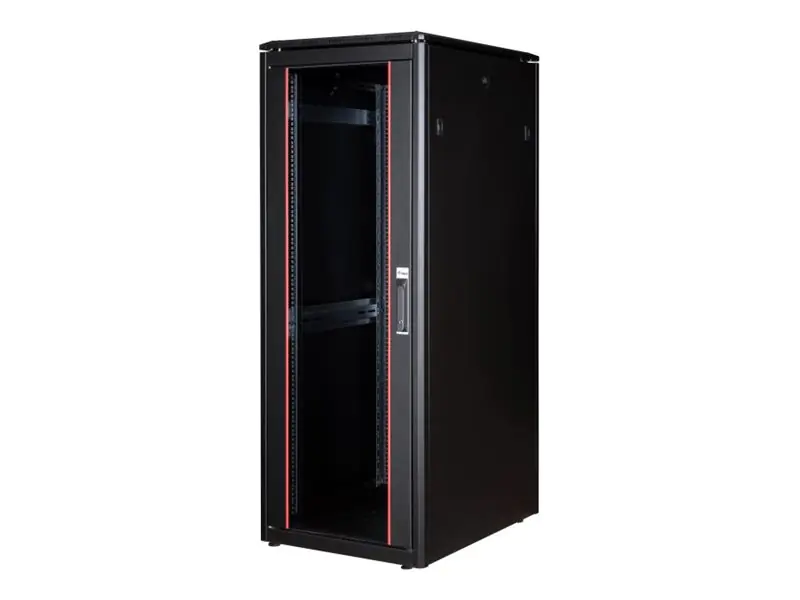 Equip Dynamic Flex Line - Schrank Netzwerkschrank - 600x800 mm, mit Glastür, abnehmbare und abschließbare Paneele, montiert - freistehend - Schwarz, RAL 9005 - 32U - 48.3 cm (19") EDF-32-6080-B-BIAA