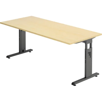 Hammerbacher Schreibtisch VOS19/3/G C-Fuß 180x80cm ahorn/graphit