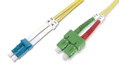 Digitus - Patch-Kabel - LC/APC Einzelmodus (M) zu SC/PC Einzelmodus (M) - 2 m - Glasfaser - Duplex - 9/125 Mikrometer - OS1 - halogenfrei - Gelb