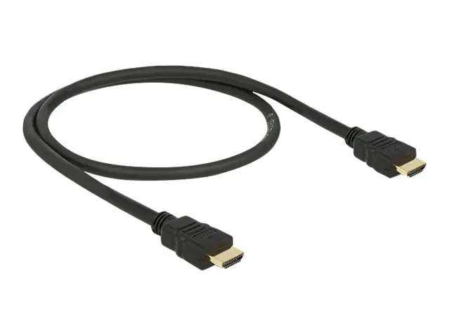 Delock - HDMI-Kabel mit Ethernet - HDMI männlich zu HDMI männlich - 50 cm - Schwarz - 4K Unterstützung