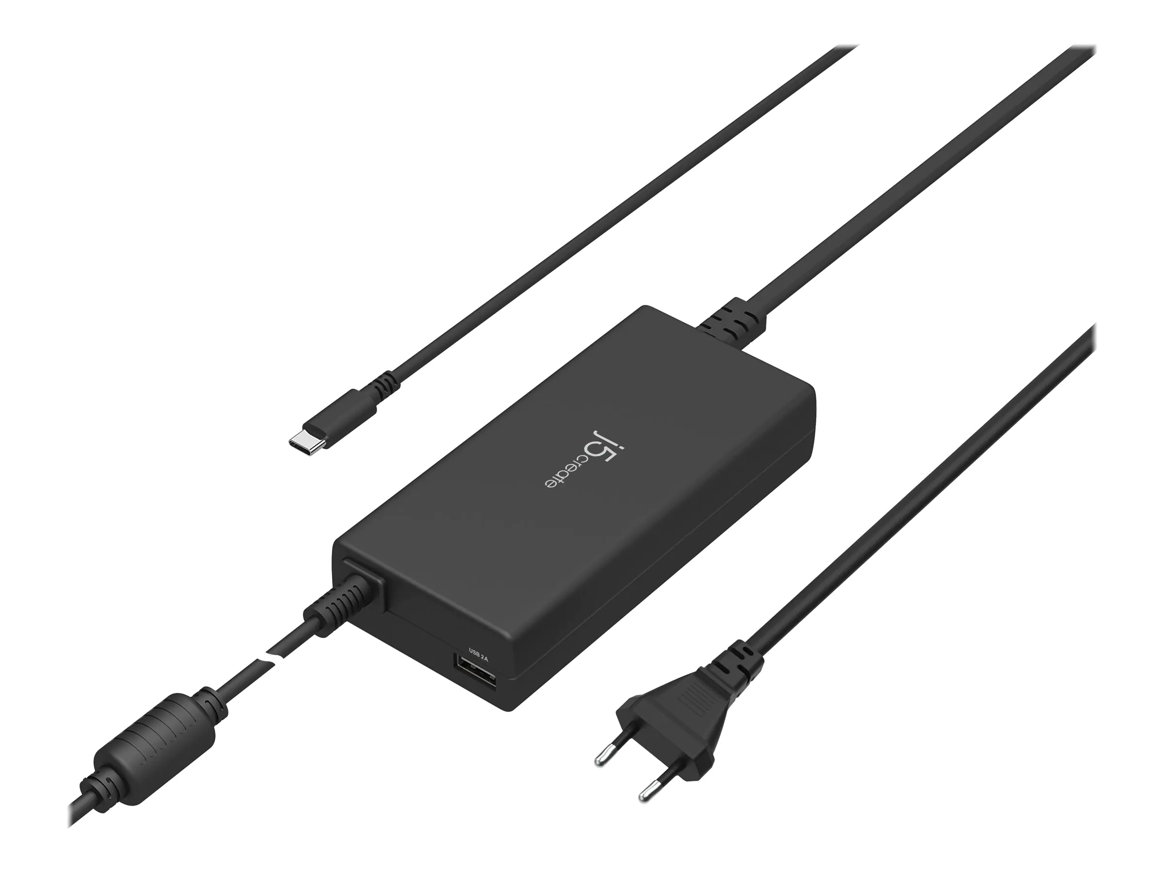 j5create JUP2290C - USB-C Netzteil - Super-Ladegerät - Wechselstrom 100-240 V - 100 Watt - Ausgangsanschlüsse: 2 - Großbritannien - Schwarz