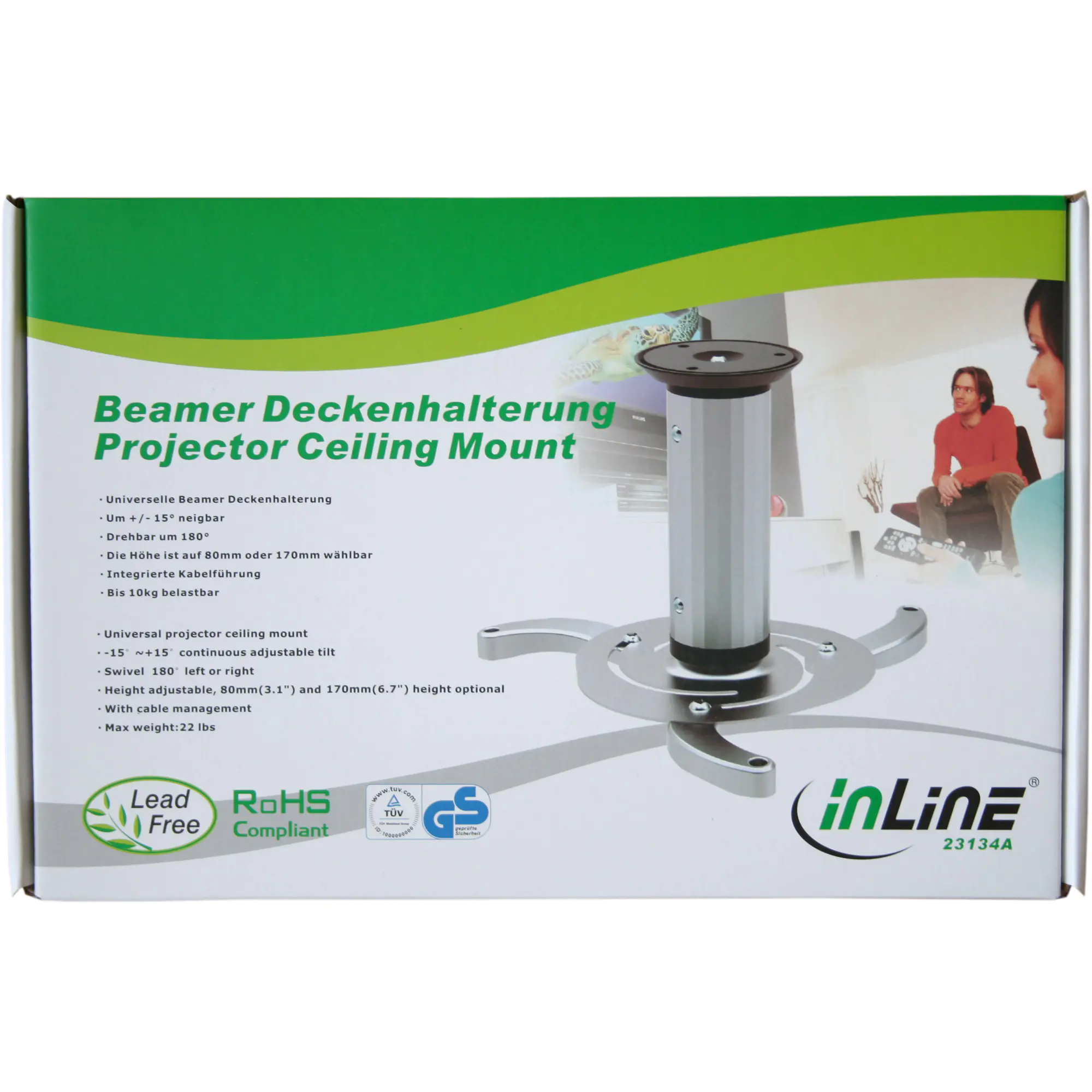 InLine - Befestigungskit (Deckenhalterung) - für Projektor