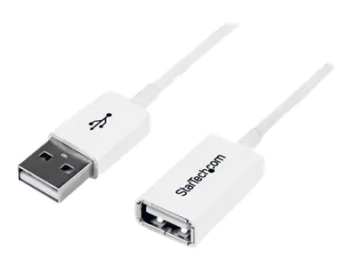 StarTech 1m USB 2.0 Verlängerungskabel A auf A - Stecker/Buchse - Weiß - USB A (St) auf USB A (Bu) Verlängerung - USB-Verlängerungskabel - USB (W) zu USB (M) - USB 2.0 - 1 m - geformt - weiß - für P/N: MSDREADU2OTG, USBEXTPAA2MW, USBEXTPAA3MW, USBPAUB1MW,