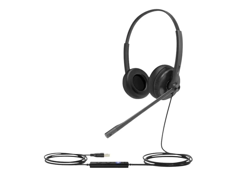 Yealink UH34 Lite Dual - Headset - On-Ear - kabelgebunden - USB - Schwarz - UC-zertifiziert - für Yealink SIP-T43, T46, T48, T53, T54, T57, T58, T58, VP59