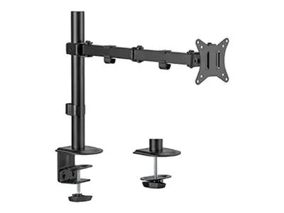 Gembird MA-D1-01 - Befestigungskit - einstellbarer Arm - für Flachbildschirm - rotate, tilt, swivel, up to 9 kg - Stahl, Kunststoff - Fine Texture Black - Bildschirmgröße: 43.2-81.3 cm (17"-32")