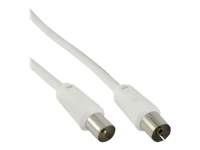 InLine - Antennenverlängerungskabel - IEC-Anschluss weiblich zu IEC-Anschluss männlich - 7 m - doppelt abgeschirmtes Koaxialkabel - weiß