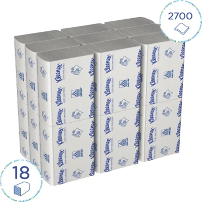 Kleenex® Papierhandtuch ULTRA™ 24,1 x 19,1 cm (B x L) Airflex™ weiß 18 x 150 Bl./Pack.