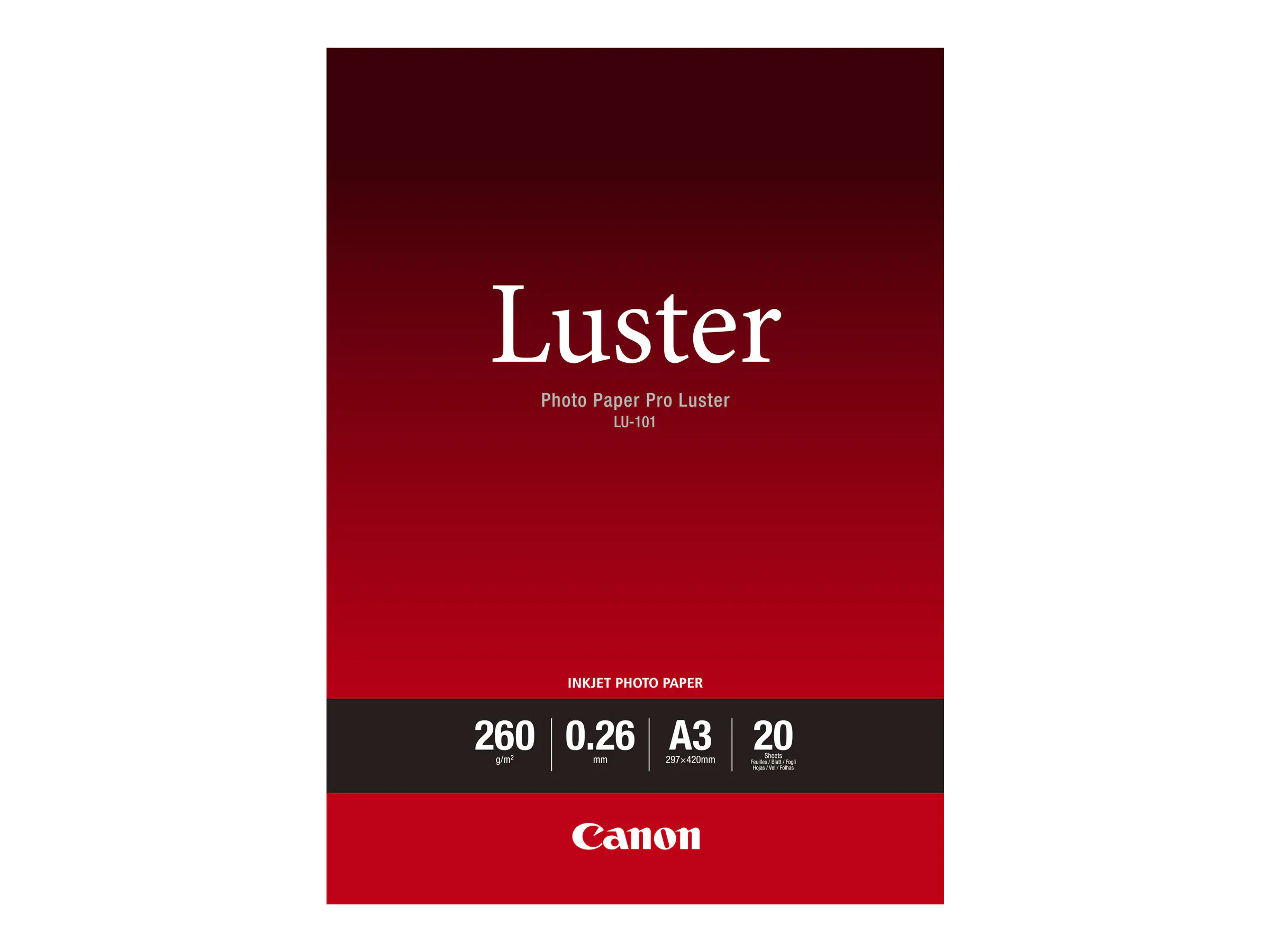 Canon Glanzfotopapier 6211B007 Pro Luster DIN A3 LU-101 20 Blatt