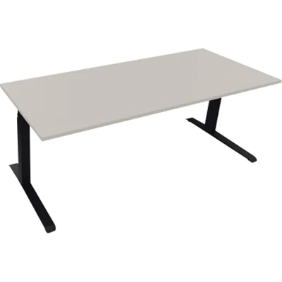 Sitz-/Stehtisch Kufe Doppels. Quad. B2000xT800xH645-1275 si/Akazie