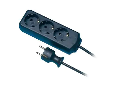 REV - Steckdosenleiste - Wechselstrom 250 V - 3500 Watt - Ausgangsanschlüsse: 3 - Schwarz