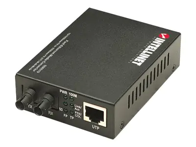 Intellinet Fast Ethernet Media Converter, 10/100Base-Tx to 100Base-Fx (ST) Multi-Mode, 2 km (1.24 mi) - Medienkonverter - 100Mb LAN - 10Base-T, 100Base-FX, 100Base-TX - bis zu 2 km - 1310 nm