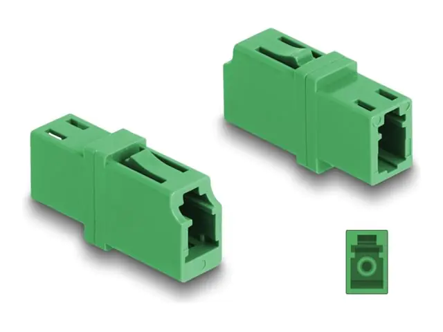 Delock - Netzwerkkoppler - LC/APC Einzelmodus (W) zu LC/APC Einzelmodus (W) - Glasfaser - Simplex - grün