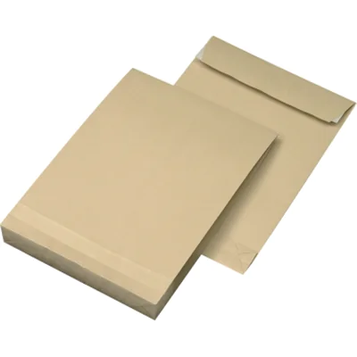 MAILmedia Faltentasche DIN B4 ohne Fenster 120g/m² mit Haftklebung Natronpapier braun 100 St./Pack.