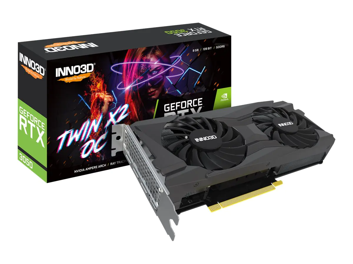 Inno3D GeForce RTX 3050 TWIN X2 OC - Grafikkarten - GF RTX 3050 - 8 GB GDDR6 - PCIe 4.0 - 3 x DisplayPort, HDMI